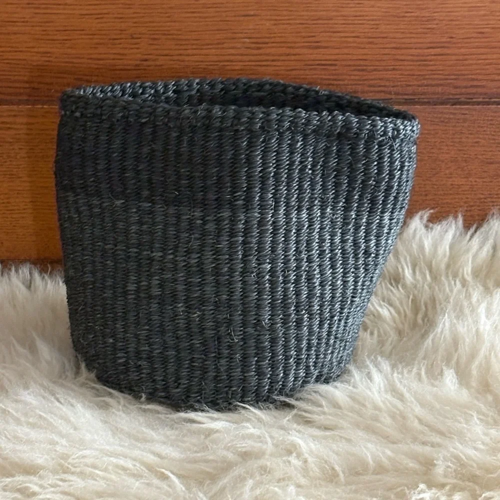 Ethnic Blue Handwoven in Kenya Sisal Basket